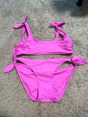 🥳 5 for $25 BUNDLE Xhilaration Hot Pink Tie-Side Bikini Bottoms
